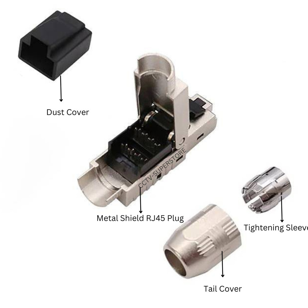 Cat8 Shielded Tool-Free RJ45 Field Termination Plug Connector - 12 Pack