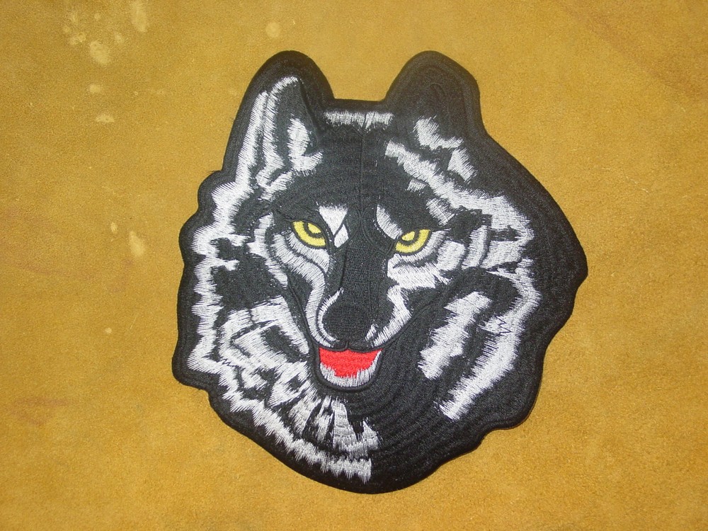 Black Wolf Patch jacket ,Vest Large 8" X 9"