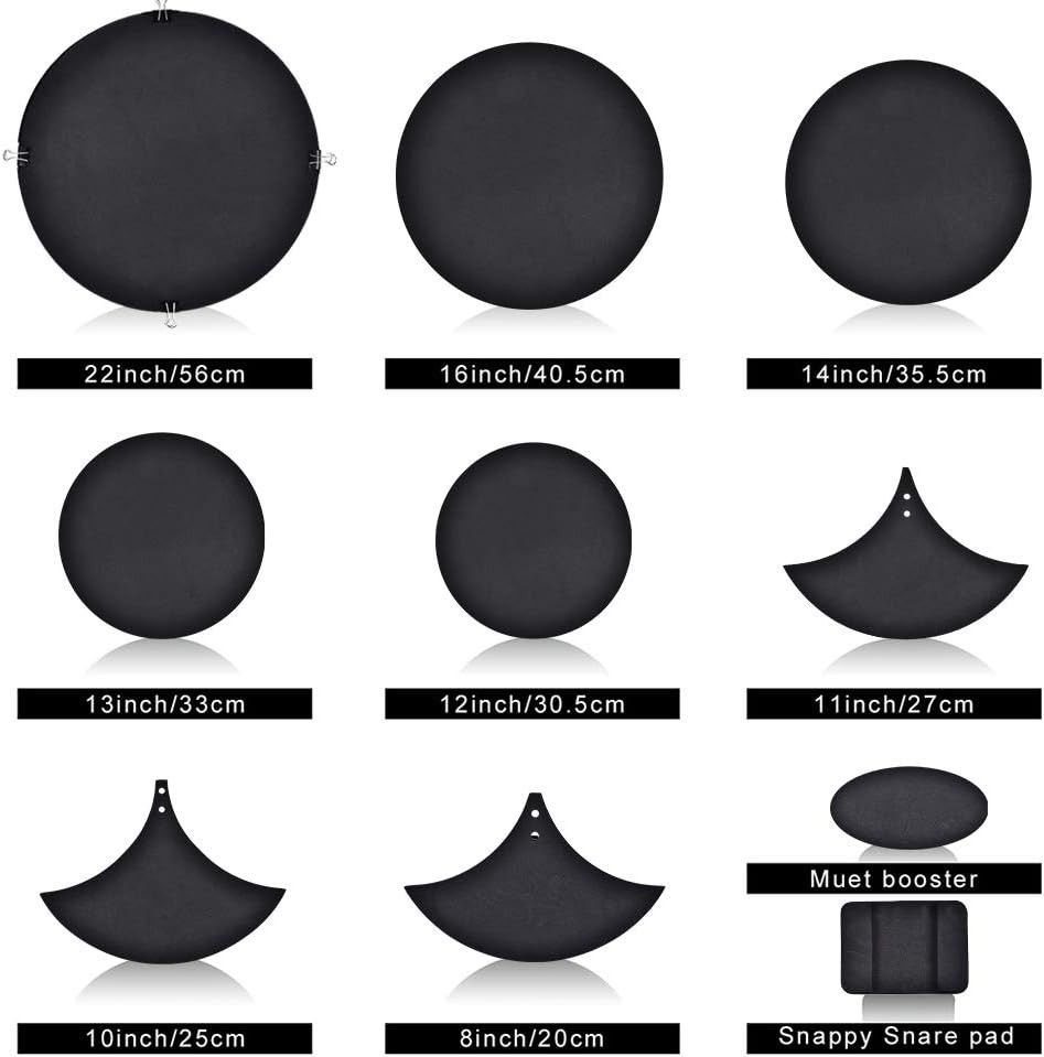 EBTOOLS Drum Practice Pad Set (10pcs) – Drum Mutes / Silencer Pads