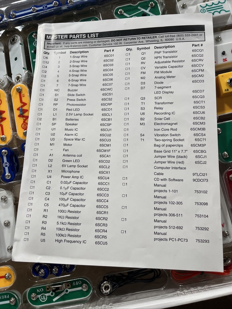 Elenco Electronics Snap Circuits Extreme 750 Experiments Kit (SC750)