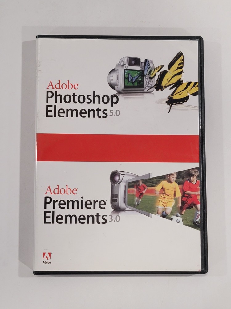 Adobe Photoshop Elements 5.0 Premiere Elements 3.0 PC CD-ROM Software