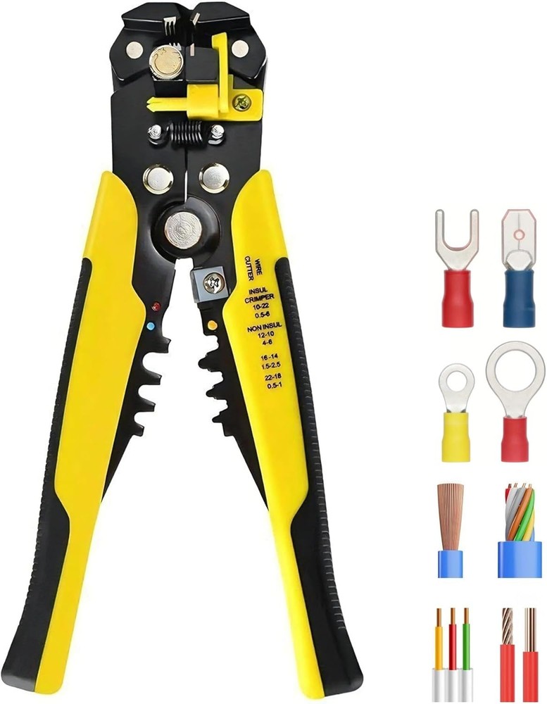 8" Self-Adjusting Insulation Wire Stripper cutter crimper Terminal Tool Pliers