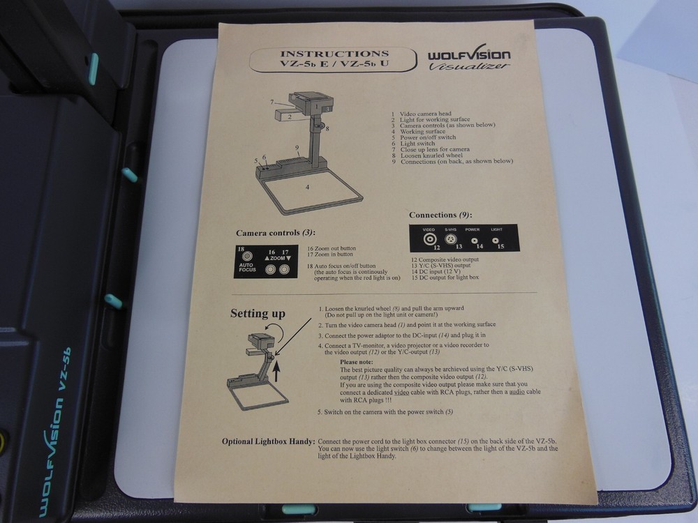 Wolfvision Visualizer VZ-5D Document Camera Visualizer Presenter Complete Kit