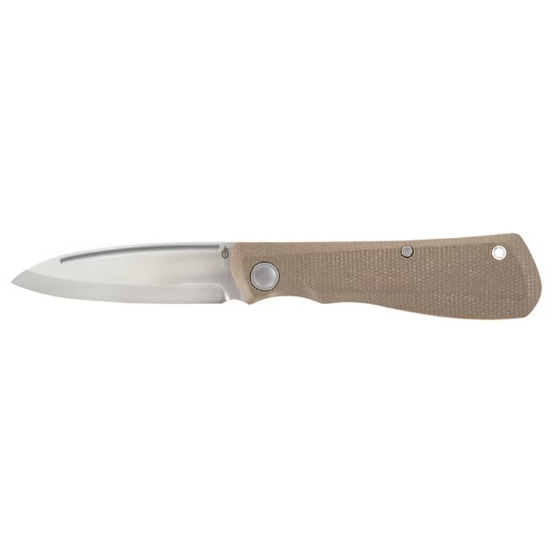 Gerber Mansfield Folding Knife 3.15" D2 Drop Point Plain Edge, Micarta Handle