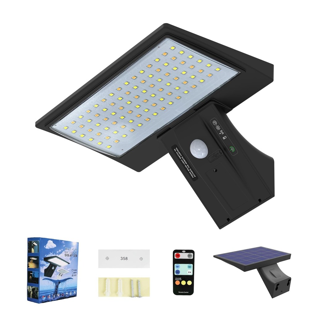 HREVORRYDA Solar Lights Outdoor Waterproof-4 Lighting Modes Wall Light with R...