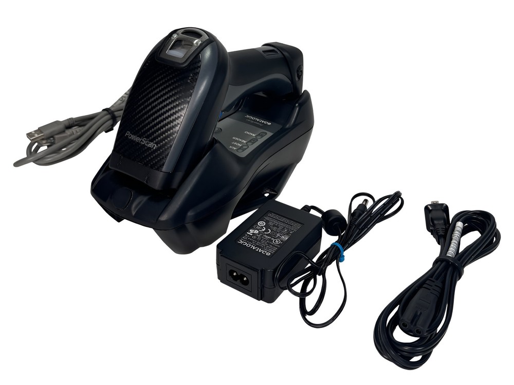 Datalogic POWERSCAN PM9501 Warehouse Radio System Barcode Scanner w/Kit TESTED