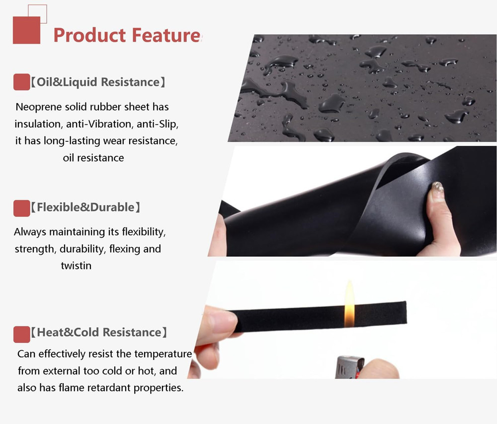 Neoprene Rubber Sheet Solid Rubber Strips Roll Padinsulation for Weather Strippi