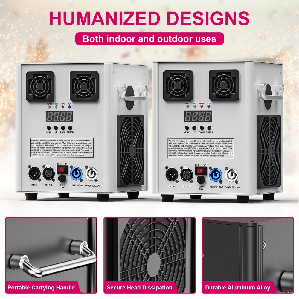 700W Cold Spark Machine DMX Stage Firework Machine & Flight Case For Wedding