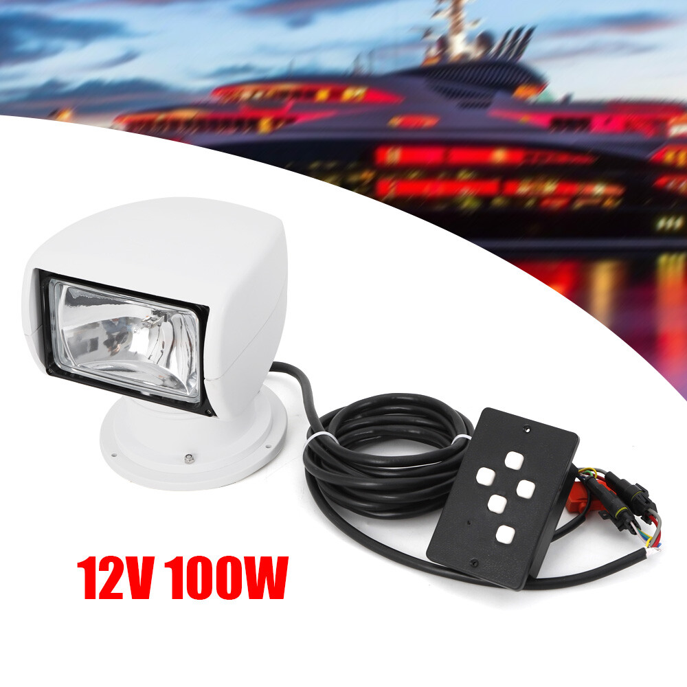 Boat Remote Control Spotlight Marine Remote Searchlight 12V 100W halogen Bulb