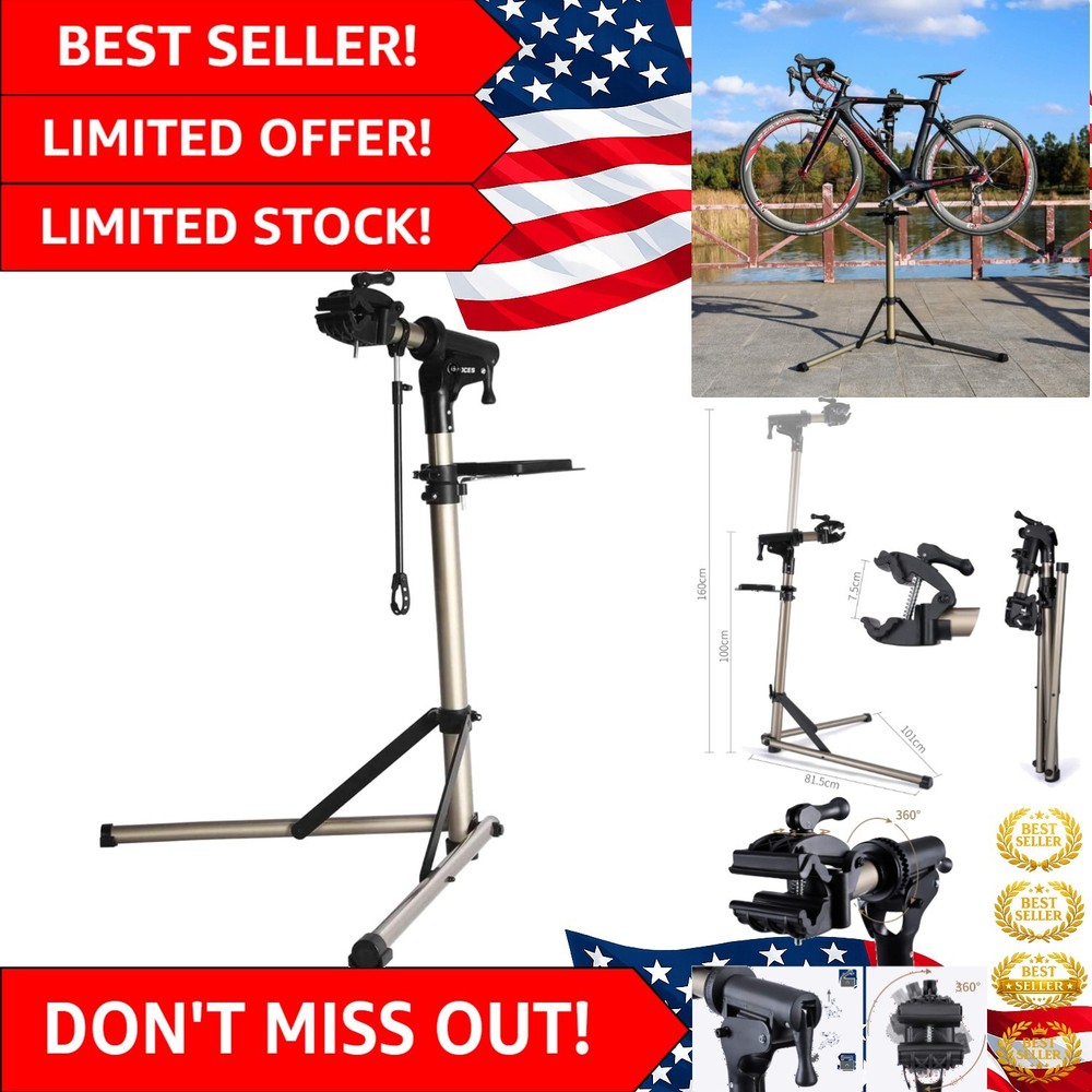 Super Steady Triangle-Based Bike Workstand - Adjustable Height & Rotatable Clamp