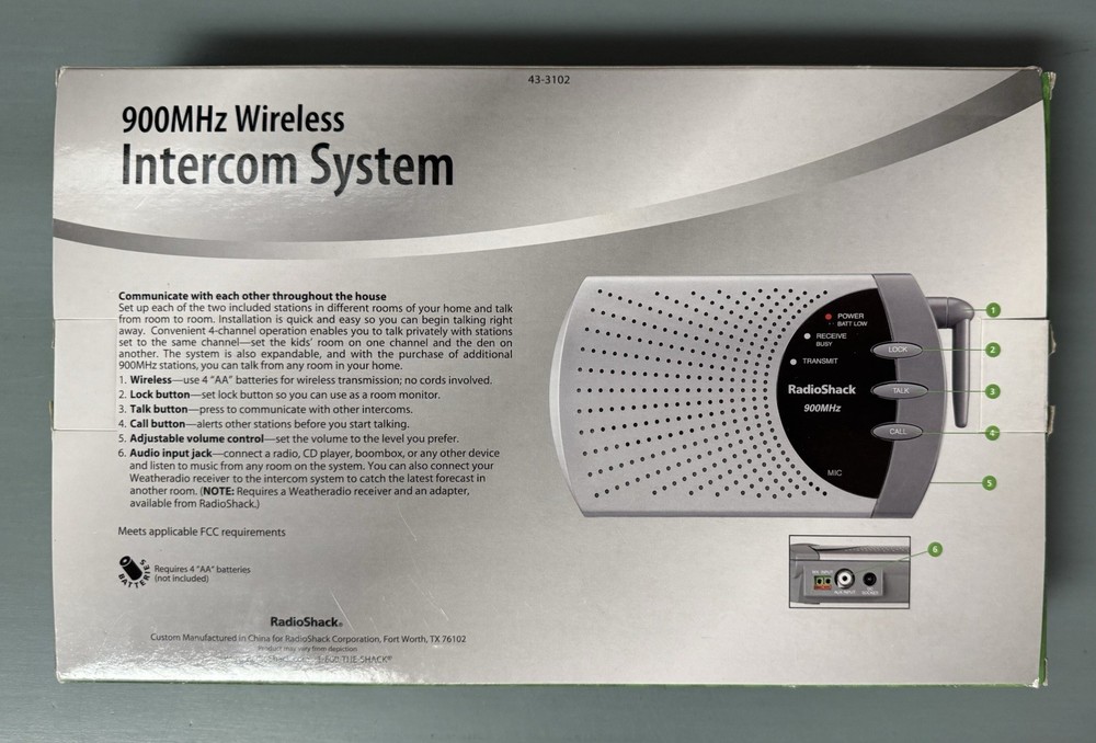 Radioshack 900MHz Wireless Audio Intercom System READ