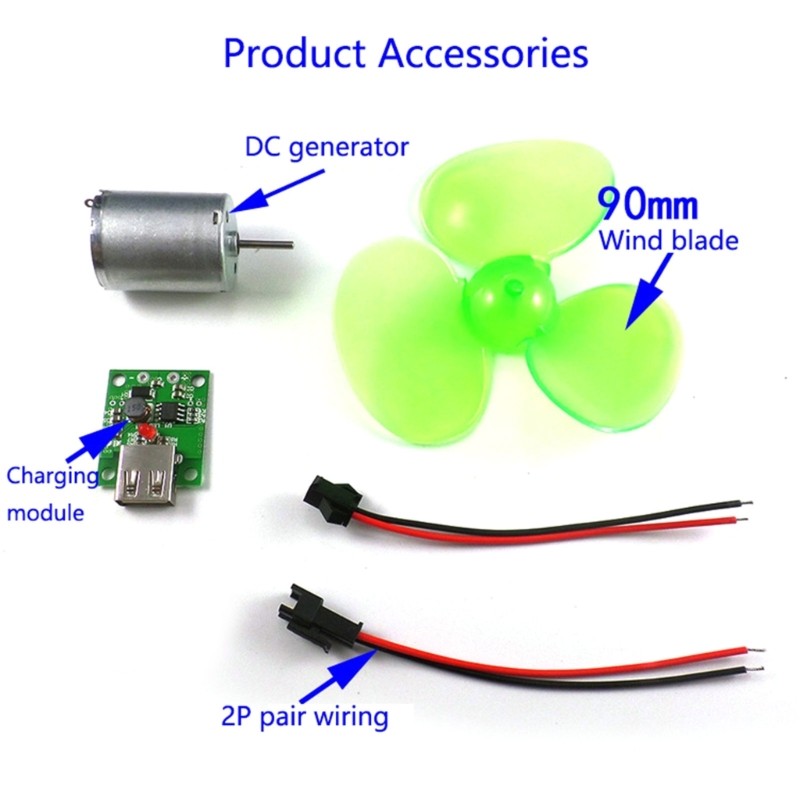 Micro-Wind Turbine Generators Portable Wind Power Generators Teaching Tool Model