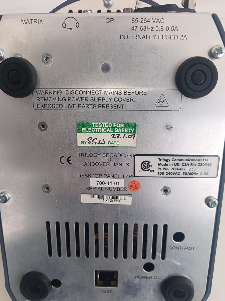 Trilogy Broadcasting Mercury intercom talk back panel