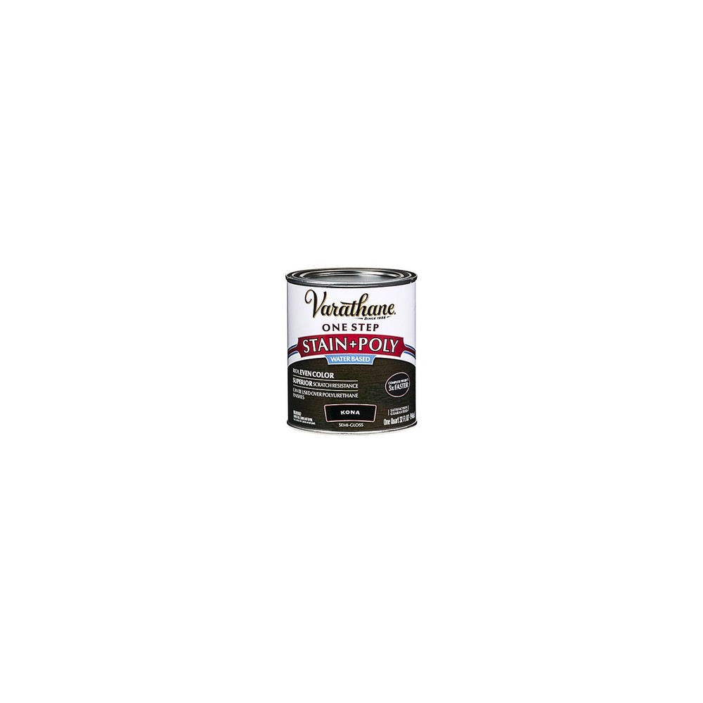 Varathane 333655 Stain & Polyurethane, Water-Based, Kona, 1-Qt. - Quantity 1