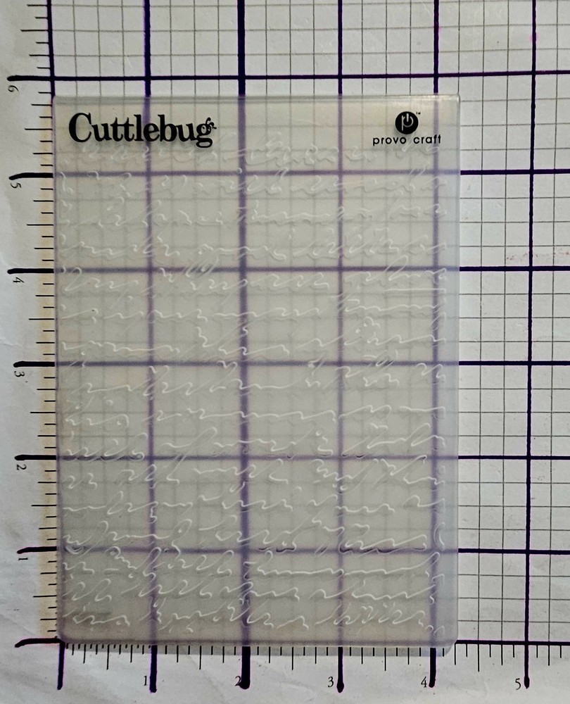 SCRIPT WRITING Cuttlebug Embossing Folder 4¼"×5¾" Vintage Antique Letter bb276
