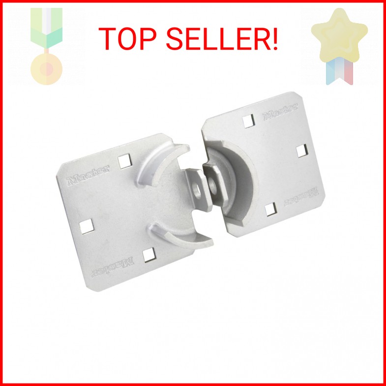 Master Lock Chrome Hasp Lock, Heavy Duty Hidden Shackle Lock and Hasp, Solid Ste