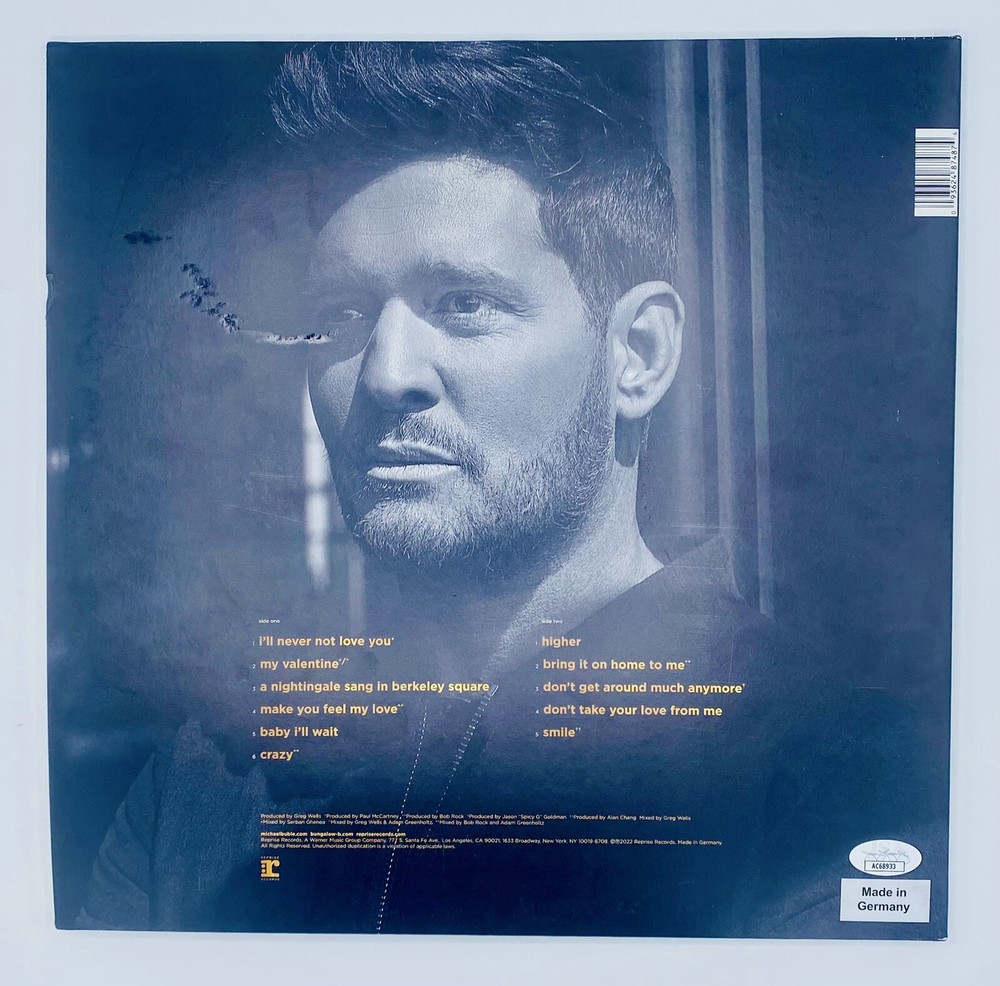 Michael Buble Signed Autographed Higher Vinyl LP Record JSA COA