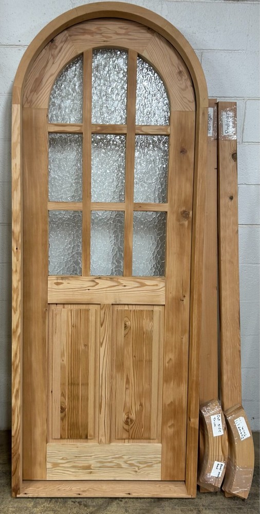 Rustic solid reclaimed Lumber arched door you choose size and glass Beautiful
