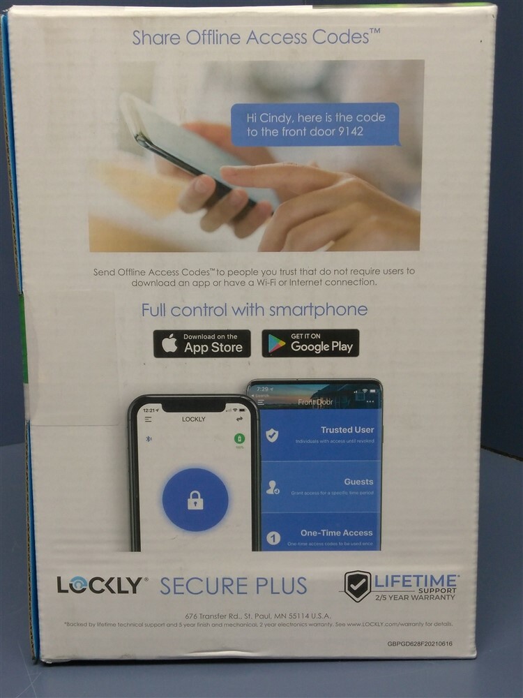 Lockly PGD628F Secure Plus Smart Lever Lock Bluetooth & Fingerprint Oiled Bronze