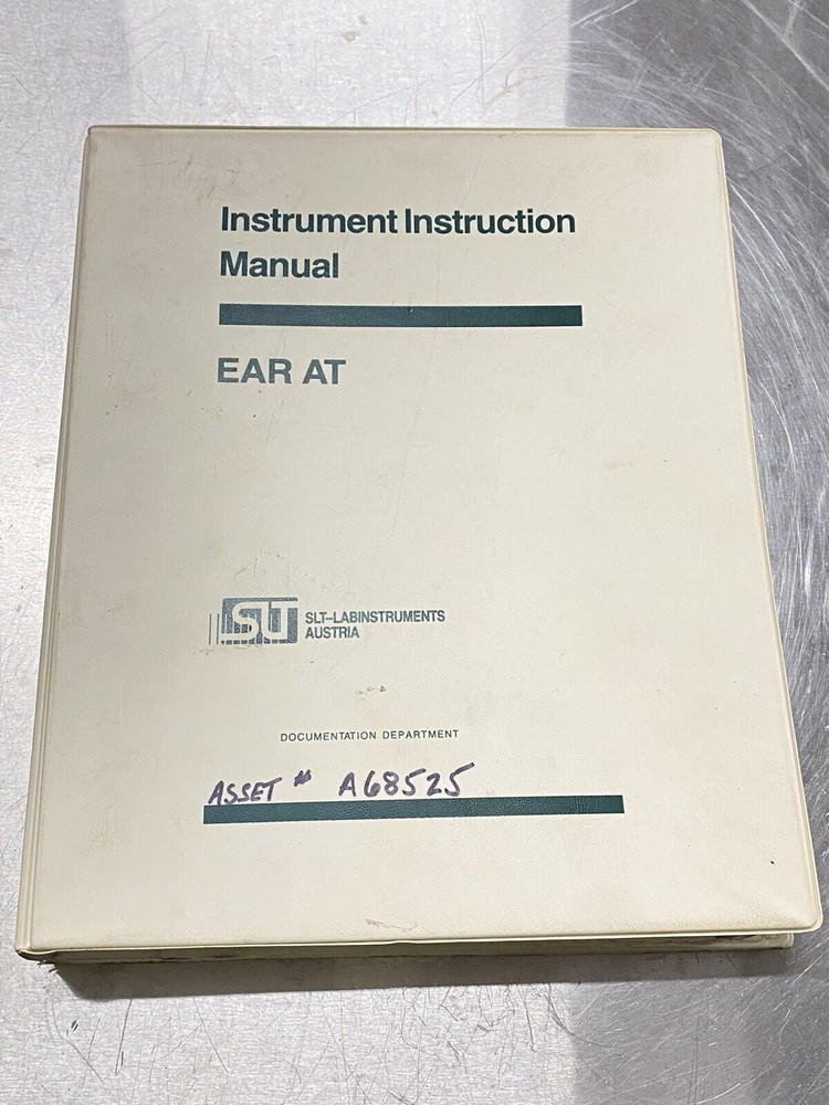 SLT Lab instruments EAR AT - Users Manual / Instructions