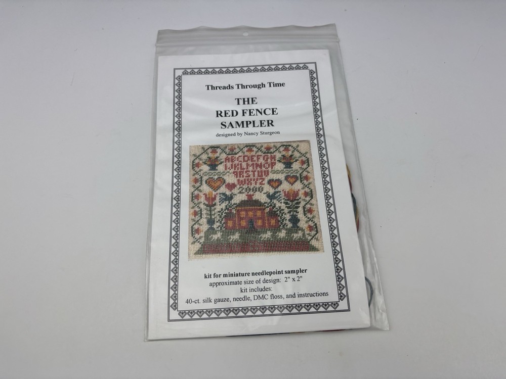 Threads Through Time The Red Fence Sampler Needlepoint Pattern Kit 6S