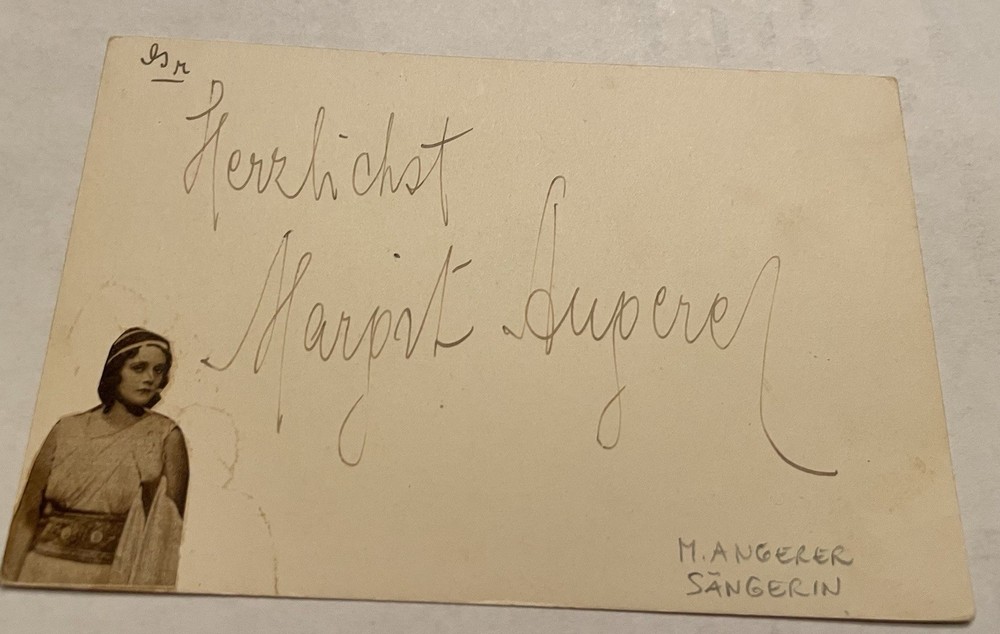 Hungarian Opera Soprano Margit Angerer Autograph