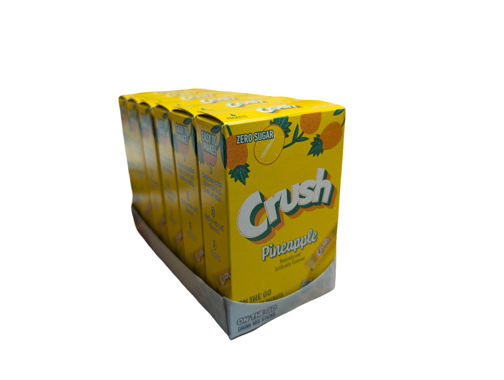 Crush Pineapple Drink Mix Singles to Go! 6 Boxes, 6 Packets Each