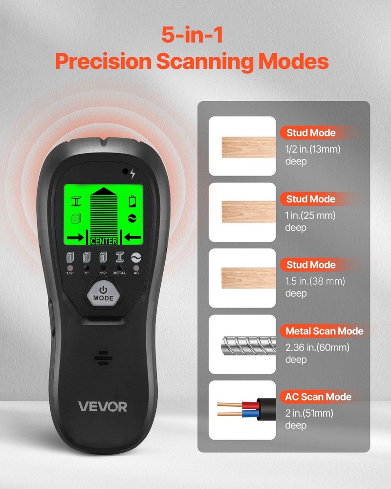5-Level Wall Scanner with Audio Feedback for DIY Home Projects