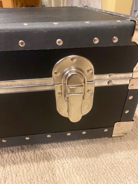 Black Vintage Trunk Storage Decorative with lock ability