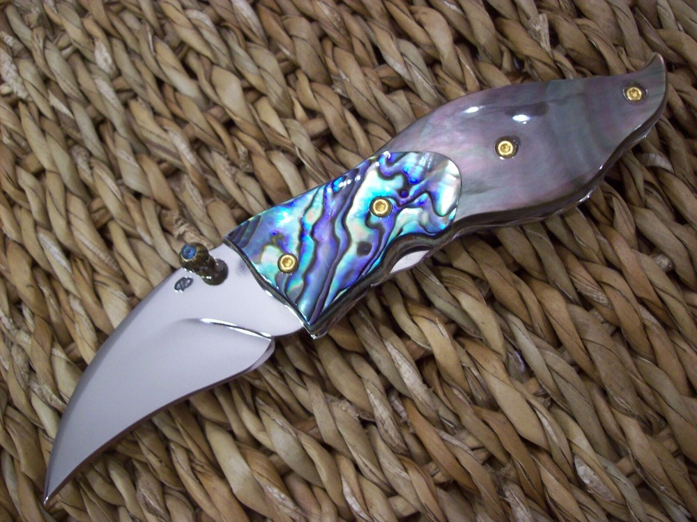 CUSTOM THAILAND KNIFE / BLACK PEARL / ABALONE / NEW 2017