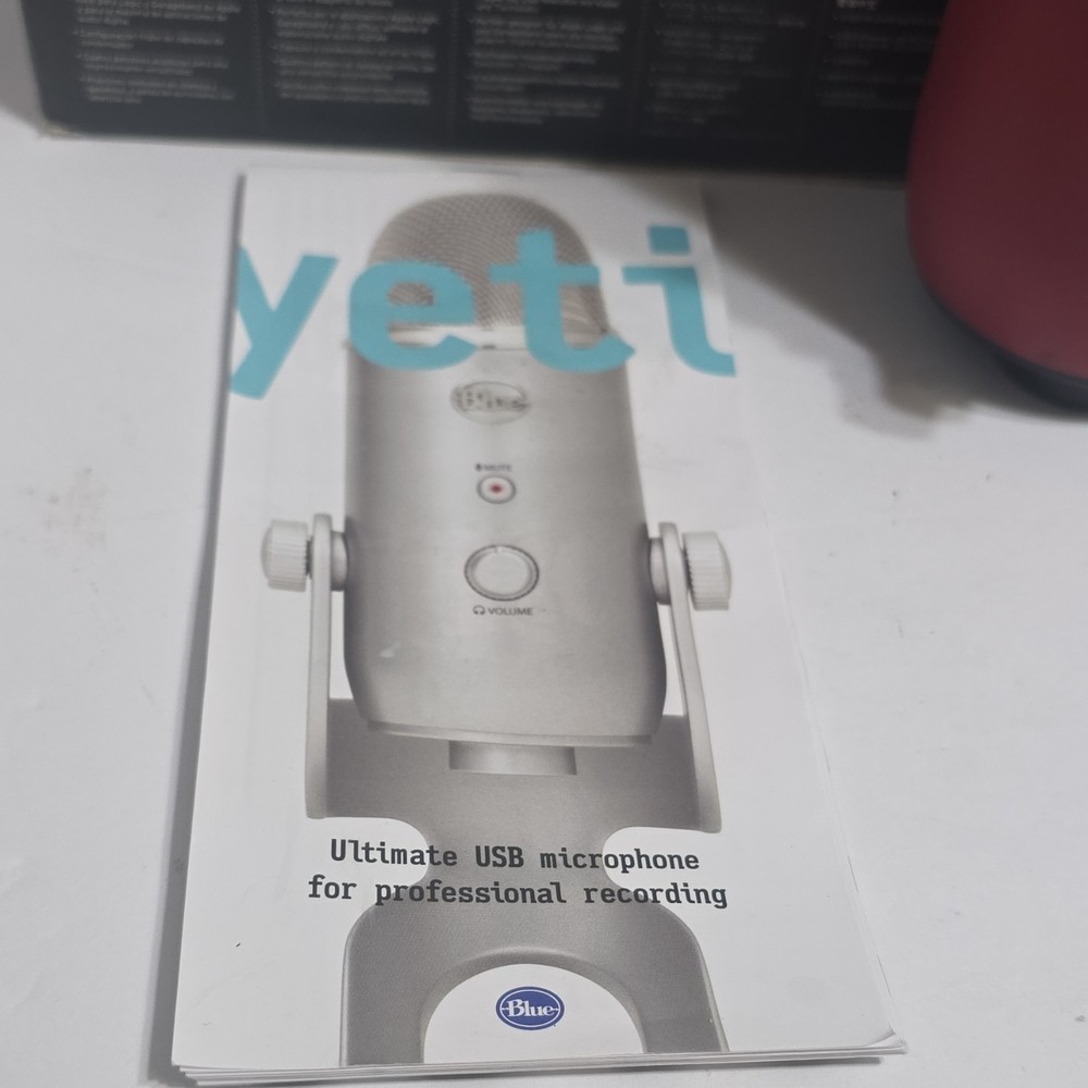Blue Yeti USB Freestanding Microphone Red Mute Button Adjustable Gain
