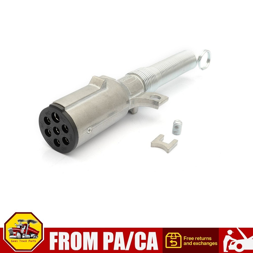 7 Pin Round Trailer Connector Wiring Harness Socket Plug with Spring Guard