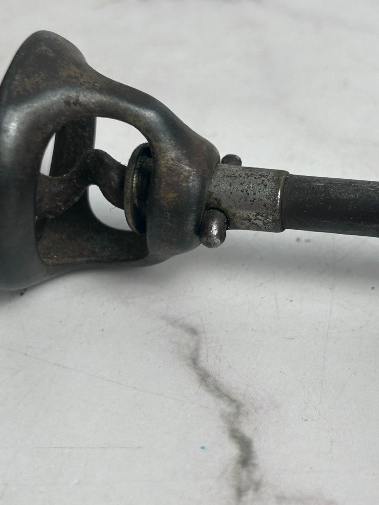 Antique T-Handle Corkscrew Wood Handle “Do Not Pull Turn Cork Out”