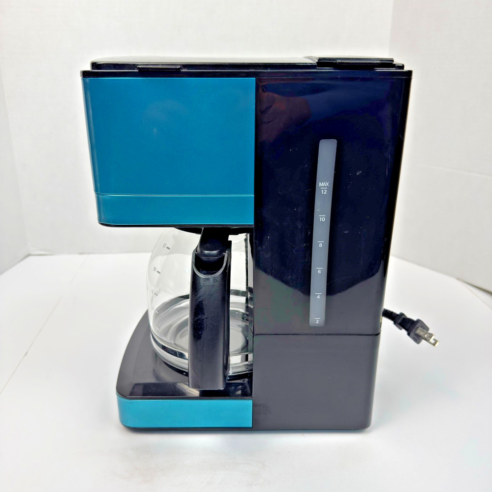 Mr. Coffee 12-Cup Programmable Coffee Maker Teal Blue Metallic Tested Works