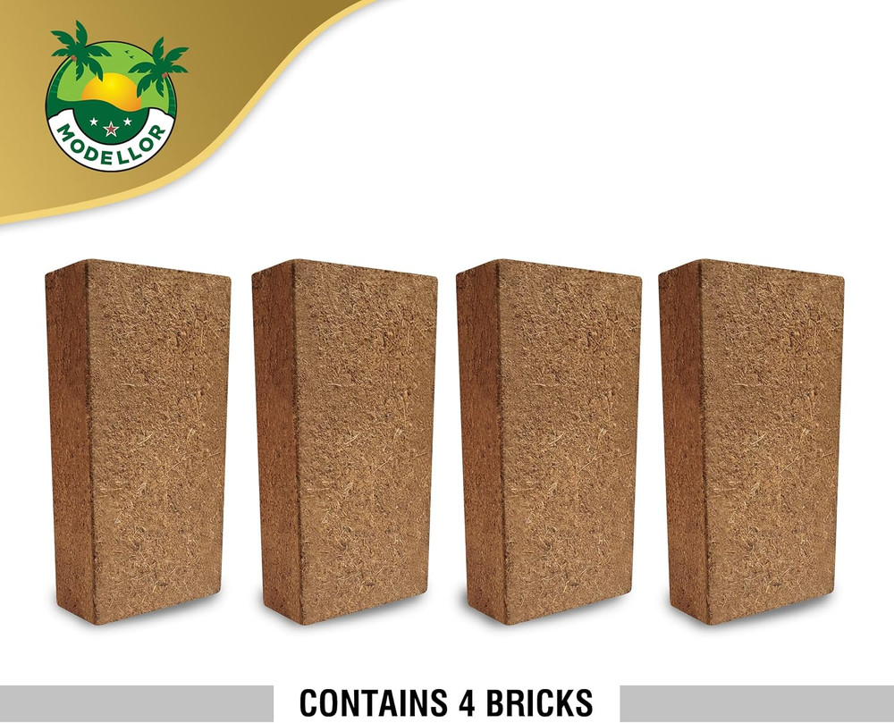 4 Bricks (5 Lb) Premium Super Washed Coco Coir, Yields 9 Gallons, Seed Starter,