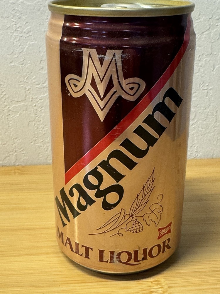Magnum Malt Liquor - Empty Beer Can - Bottom Opened