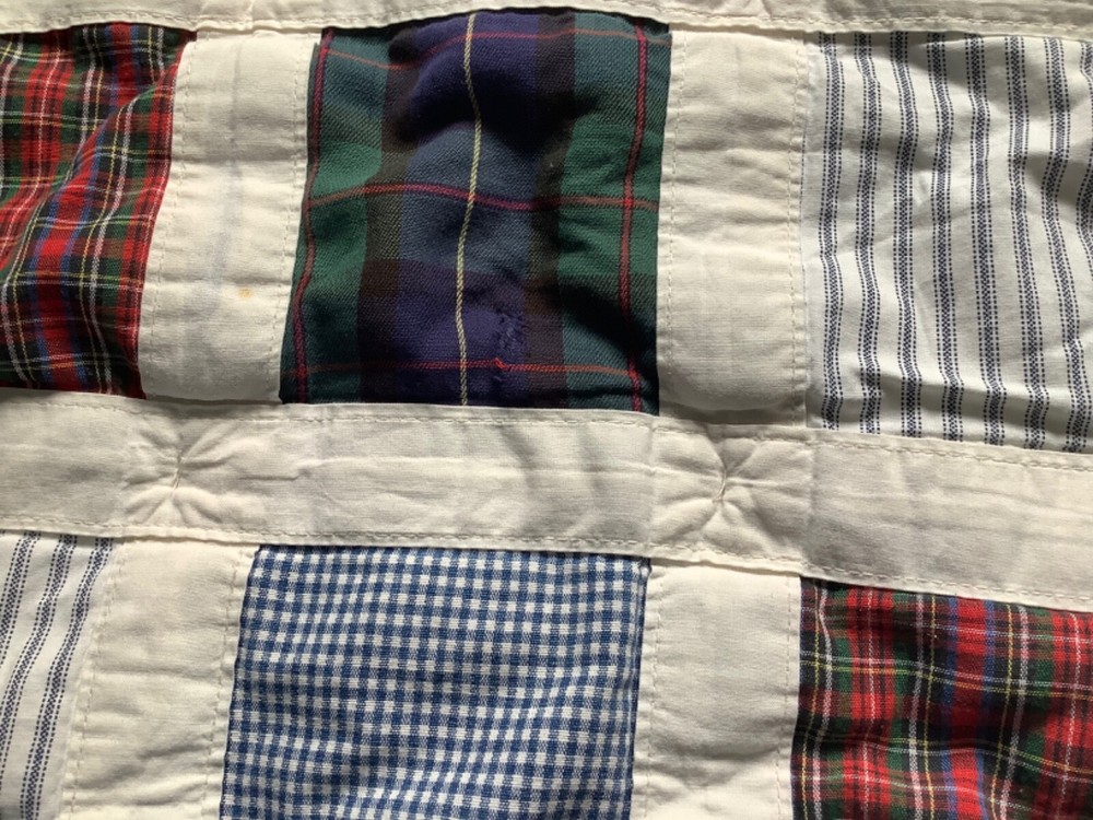 Nojo Crib Comforter Quilt Blue Stripes Ruffles