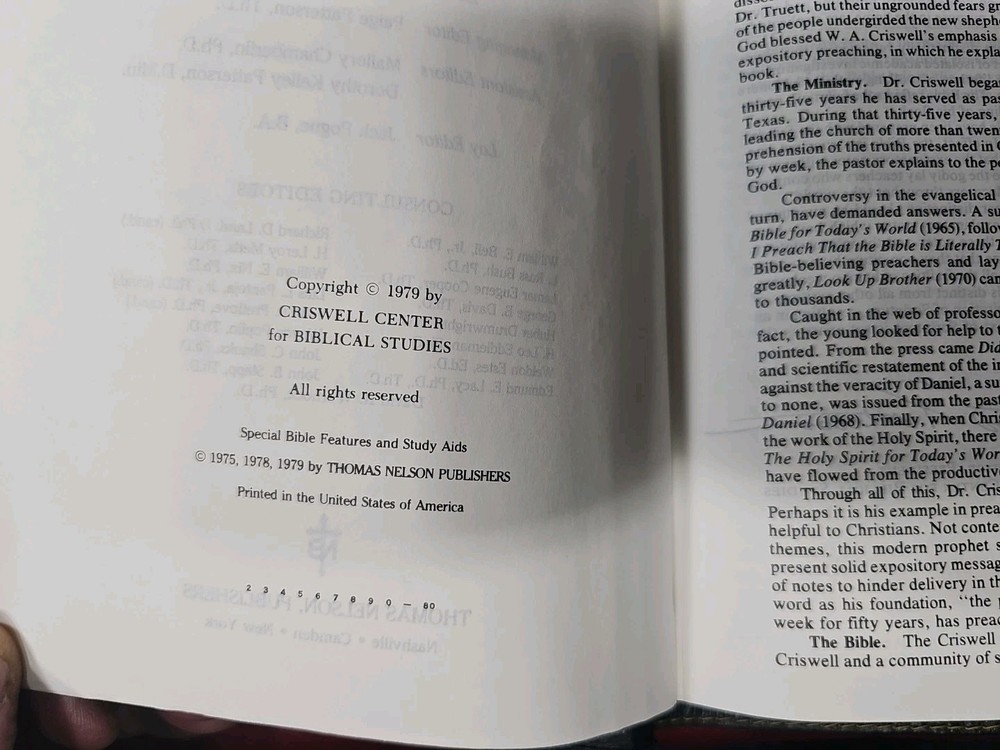 Criswell Study Bible Rebound with Liner Cowhide Nice! Stitched Parameter Nice!