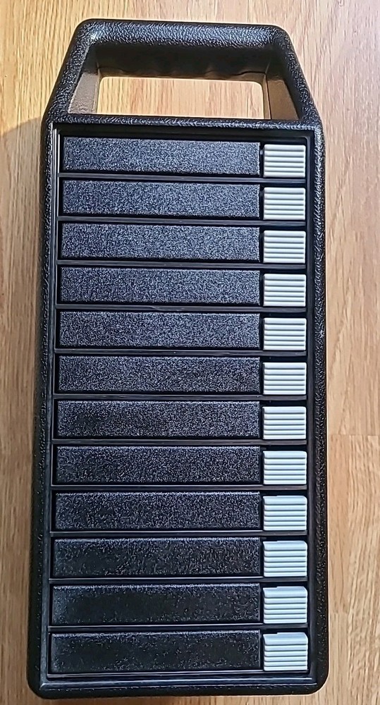 Fischer CBox 12 Cassette Tape Portable Button-Operated Storage Case Germany