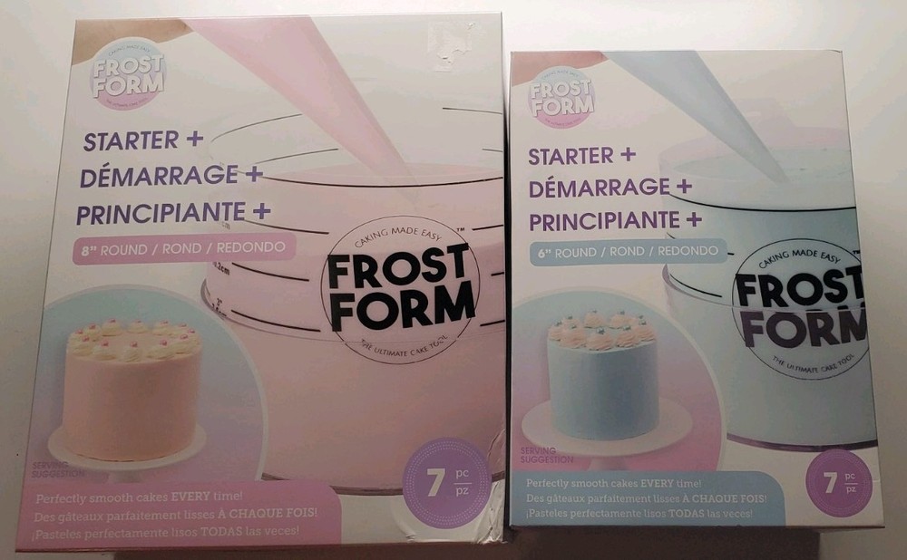 2 Frost Form Cake Kits 6" + 8" Round Starter Sets Smooth Cake Decorating NIB