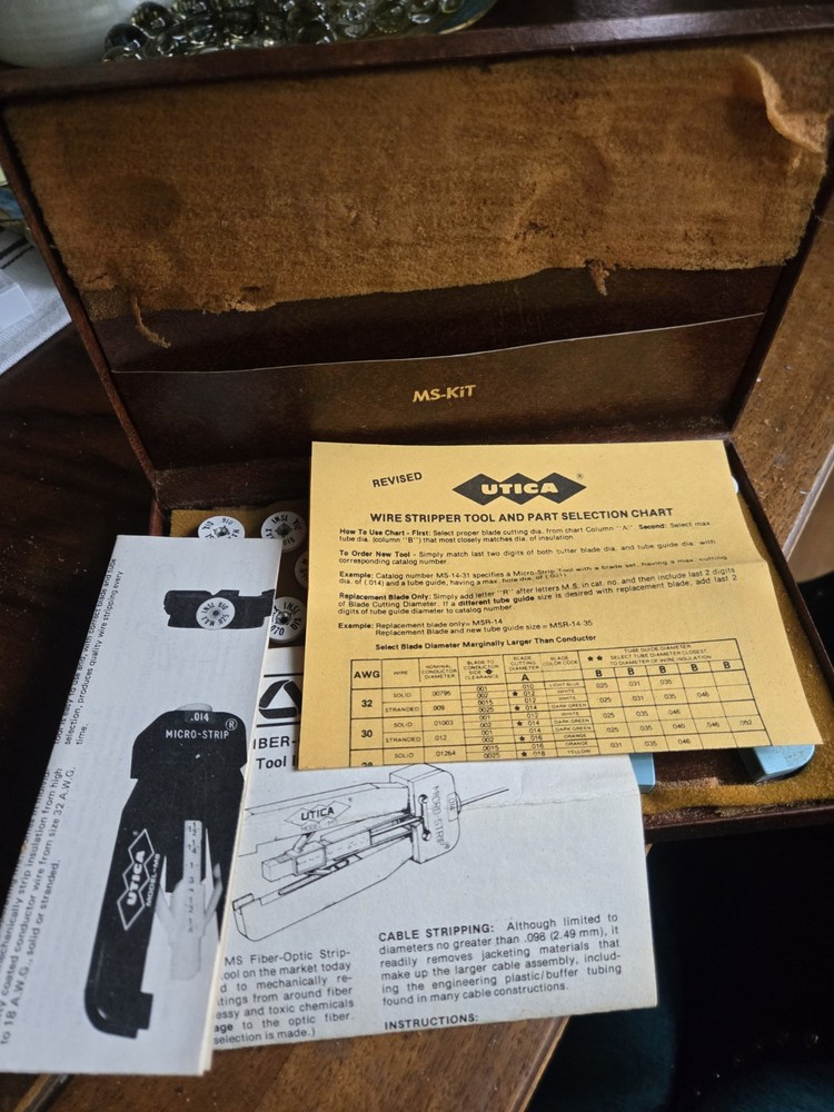 Utica Bonney Tool Co. MS- Kit Fiberoptic Cable Stripping Kit