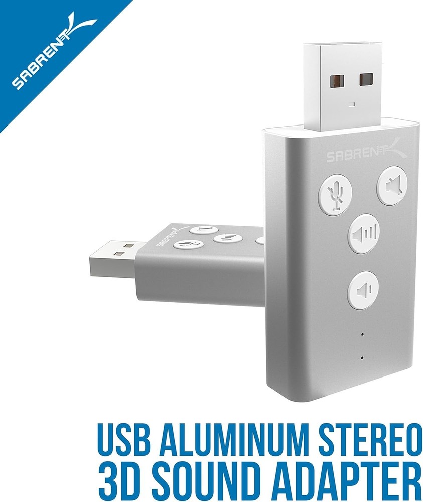 USB 3D Stereo Sound Adapter for Windows & Mac