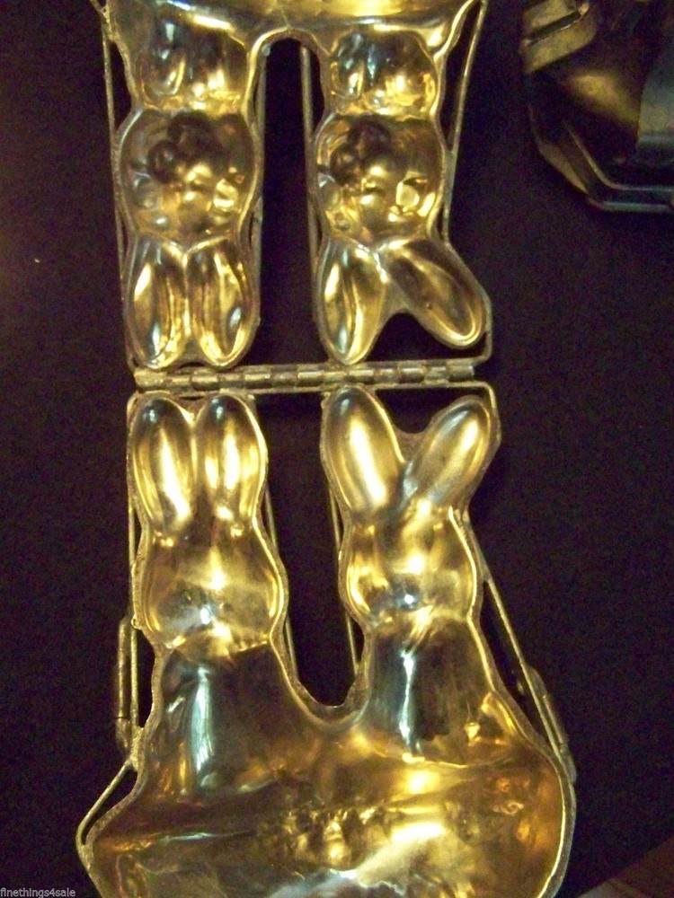 ExLARGE CHOCOLATE RABBIT CANDY MOLD EASTER BUNNY - TIN DOUBLE MODEL - BOOKENDS?