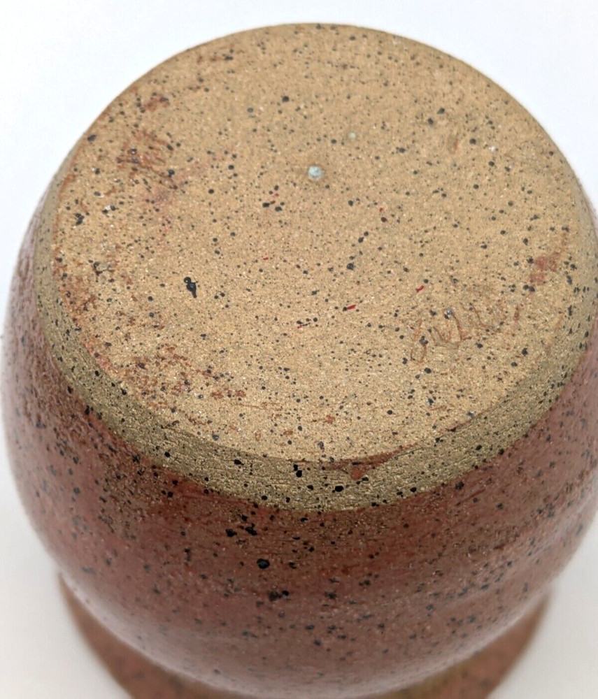 Stoneware Glazed Pottery Creamer 6oz Signed