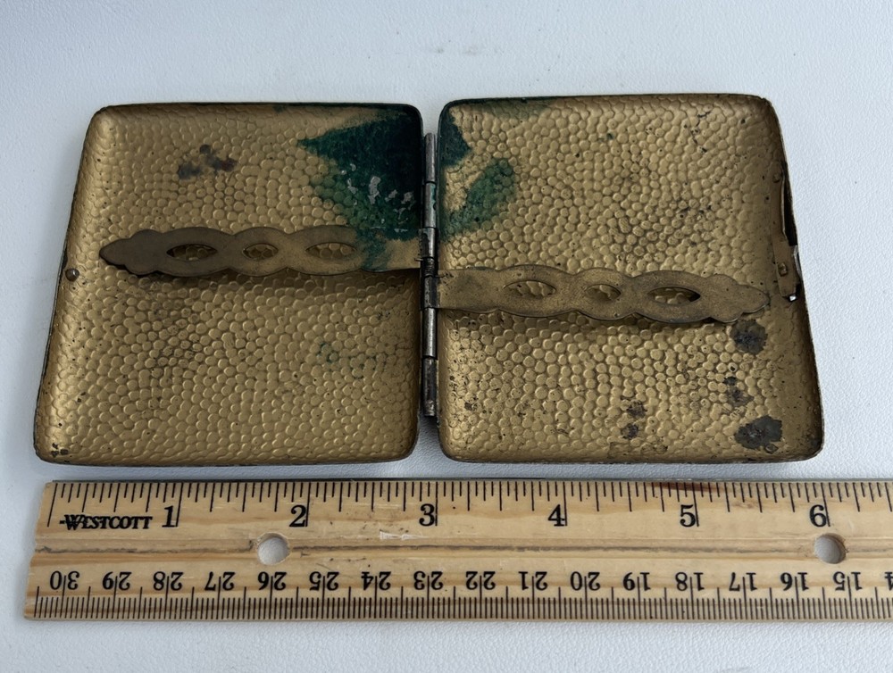 Vintage German silver plated Shagreen textured cigarette case