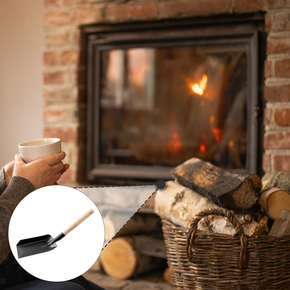 Ash Shovel Hearth Brush Set Cleaning Tool with Gloves Fireplace Tools Set