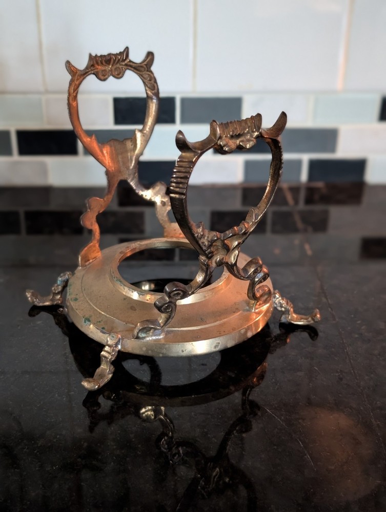 Tilting Brass Teapot- Kettle Burner/ Warming Stand