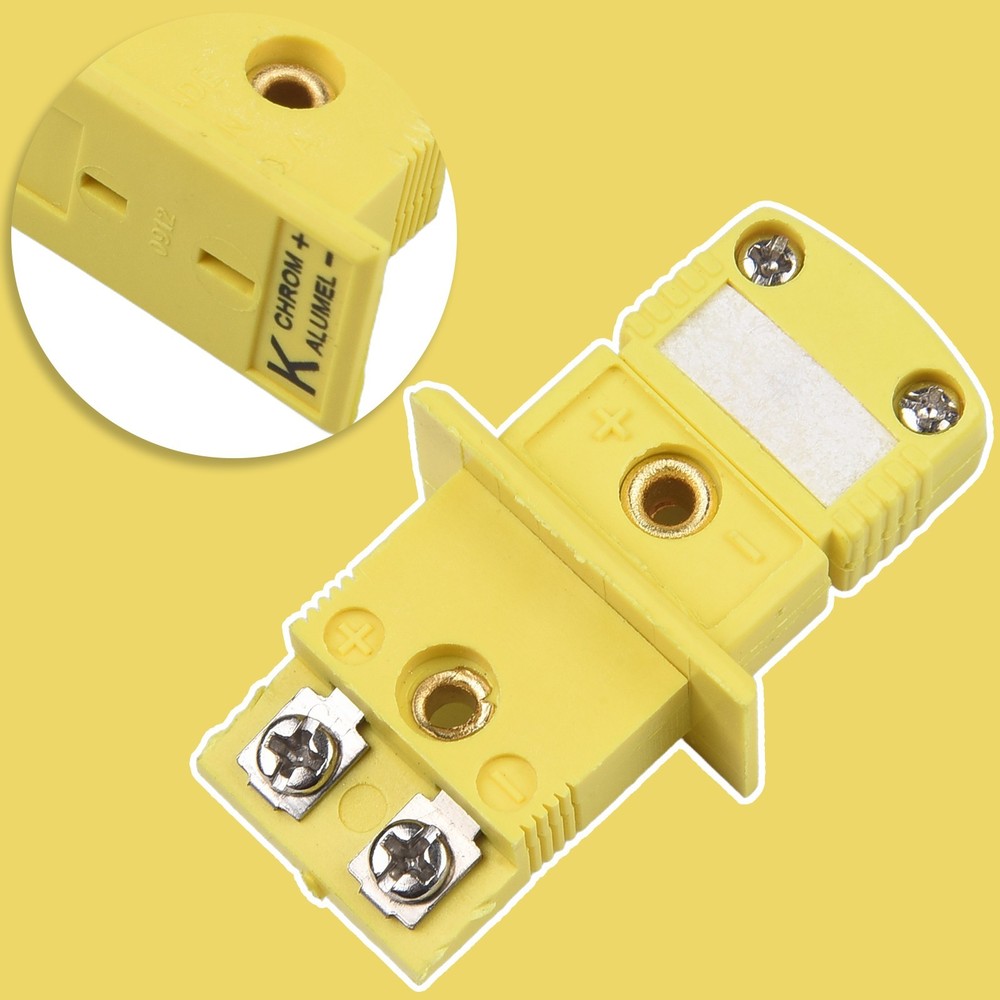 K Type Thermocouple Miniature Socket Yellow 1 Set Panel Mount Portable