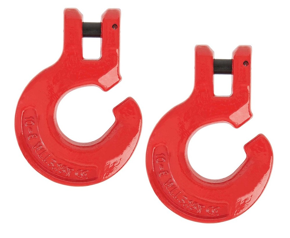 (2 Pack) Logging Chain Choker Hook - 3/8" Hook Size, 3.15 Tons 6900 Lbs WLL-Red