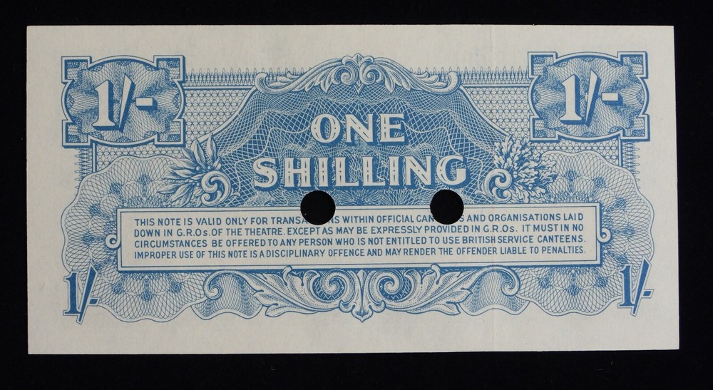 1956 British Armed Forces 1 Schilling Banknote PM26b PM26 Uncirculated
